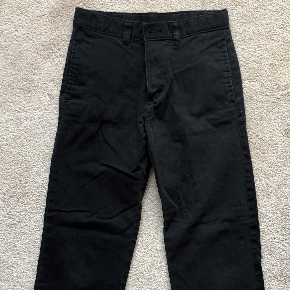 Boys Wonder Nation Black Chinos Size 14R Adjustable Waist